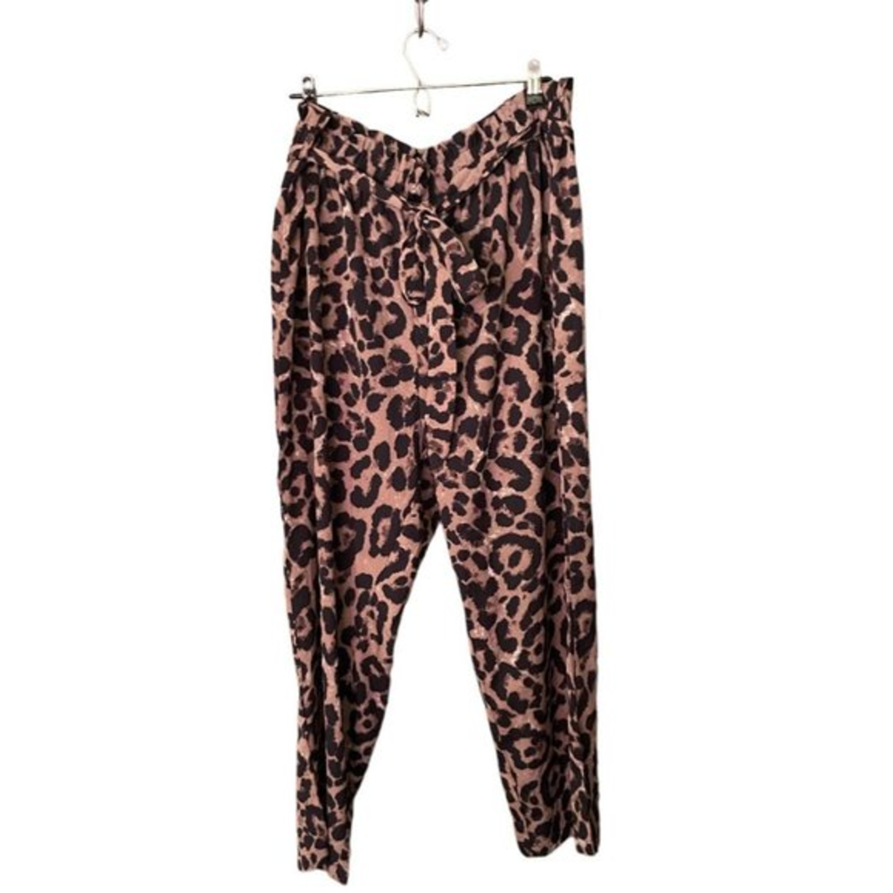 Leopard Print Wide Leg Pants‎